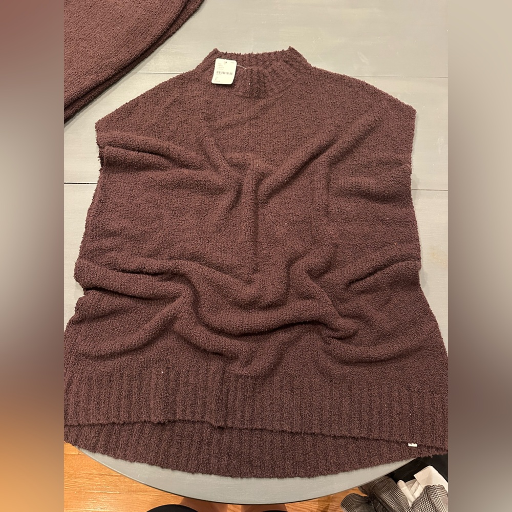 Free People V-Neck Sweater - Rich Brown